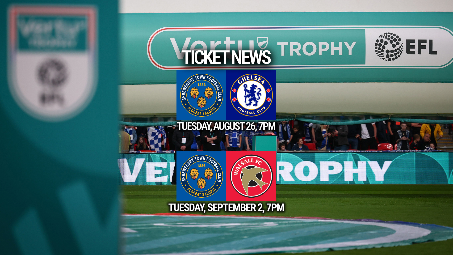 Tickets on sale for home EFL Trophy ties