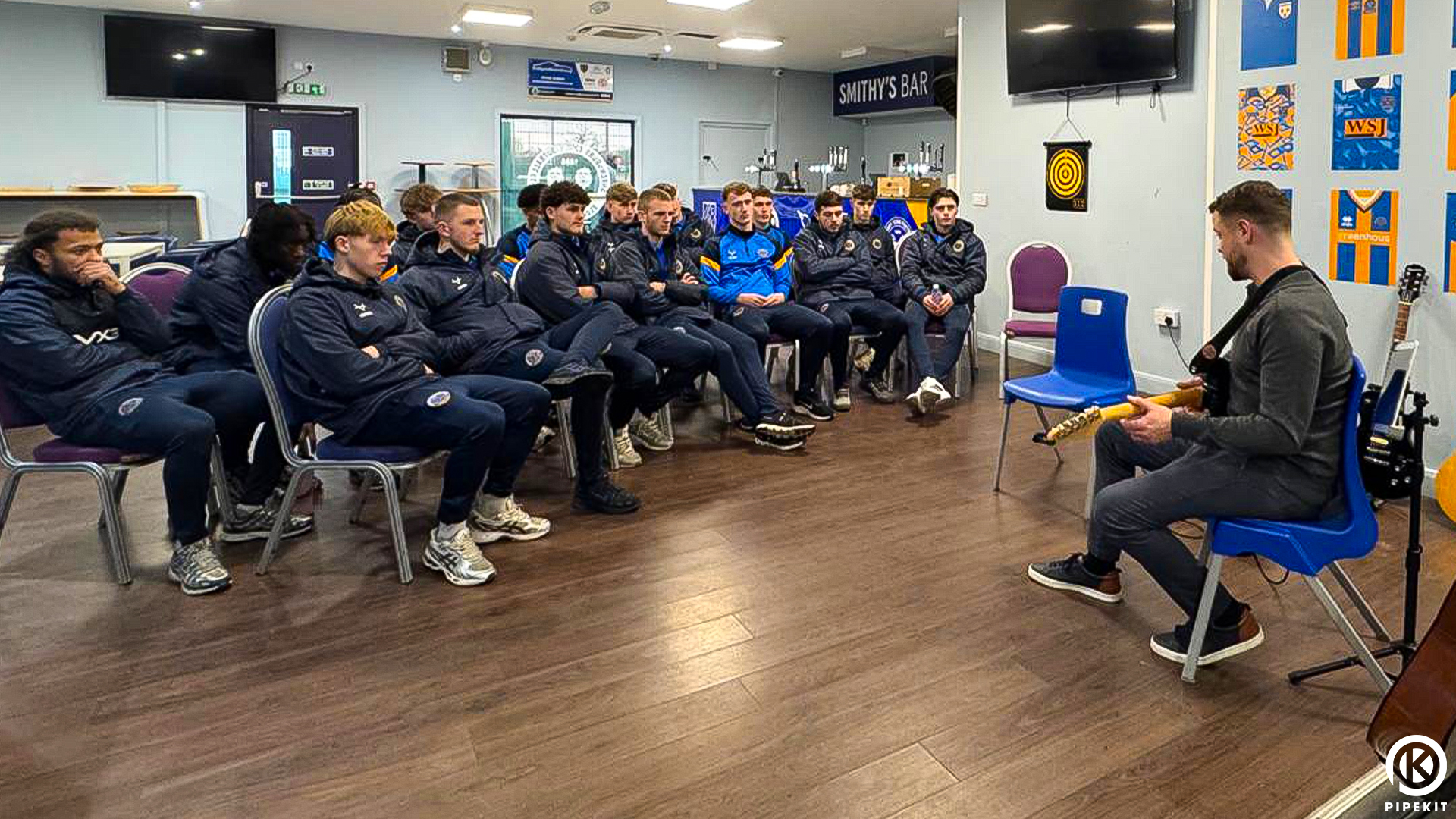 Shrewsbury Town academy players enjoy music session with Charlie Hodgson Music