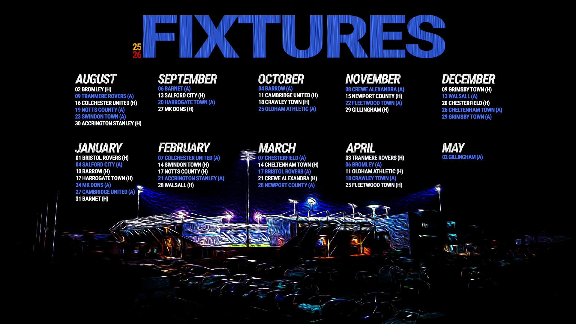 Fixtures for the 2025/26 campaign revealed