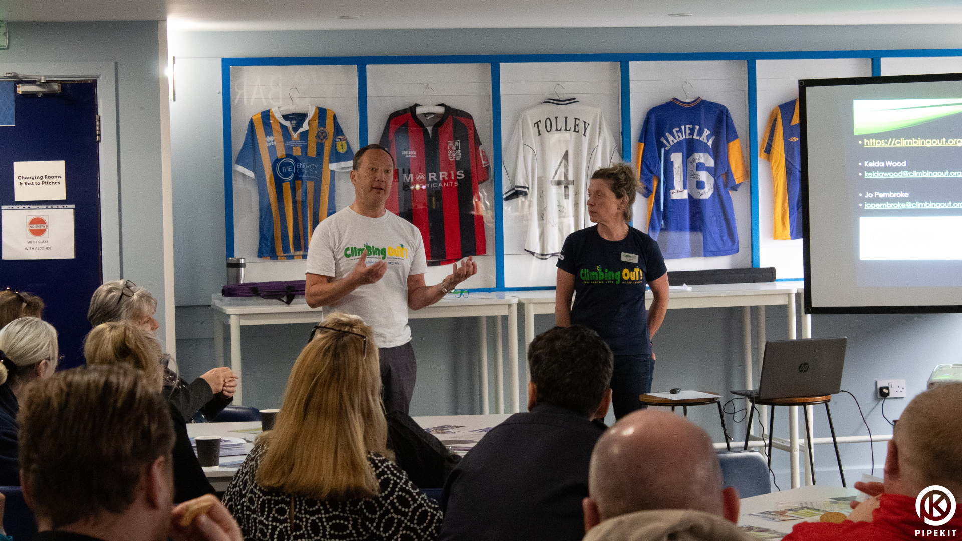 Climbing Out Charity Visits Shrewsbury Town